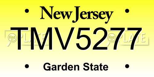 TMV5277 New Jersey License Plate