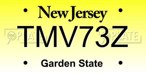 TMV73Z New Jersey License Plate