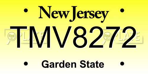 TMV8272 New Jersey License Plate