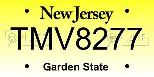 TMV8277 New Jersey License Plate