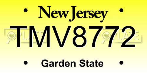 TMV8772 New Jersey License Plate