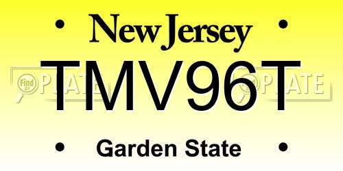 TMV96T New Jersey License Plate