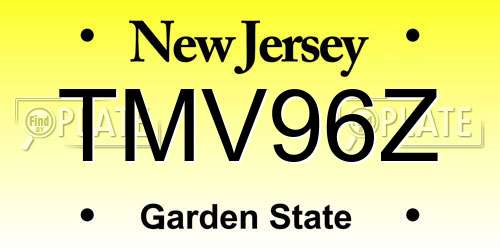 TMV96Z New Jersey License Plate