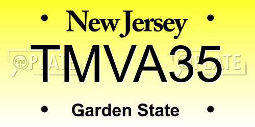 TMVA35 New Jersey License Plate