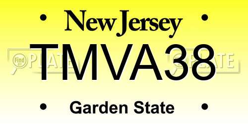 TMVA38 New Jersey License Plate