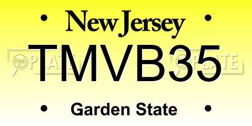 TMVB35 New Jersey License Plate