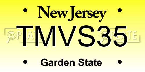 TMVS35 New Jersey License Plate