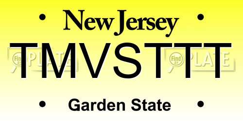 TMVSTTT New Jersey License Plate