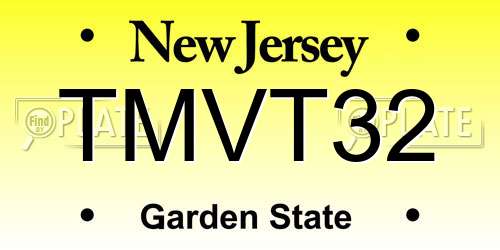 TMVT32 New Jersey License Plate