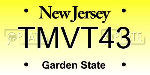 TMVT43 New Jersey License Plate