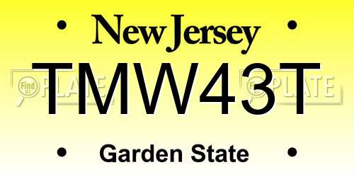 TMW43T New Jersey License Plate