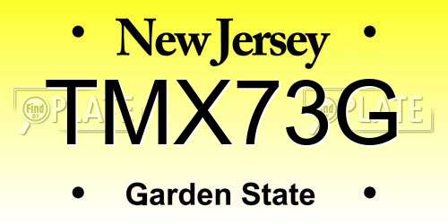 TMX73G New Jersey License Plate