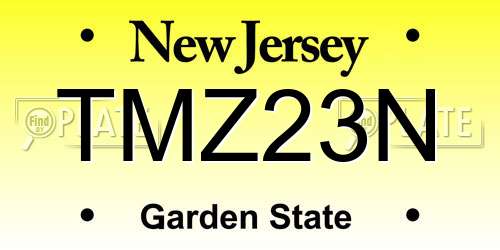 TMZ23N New Jersey License Plate