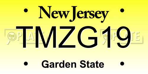 TMZG19 New Jersey License Plate