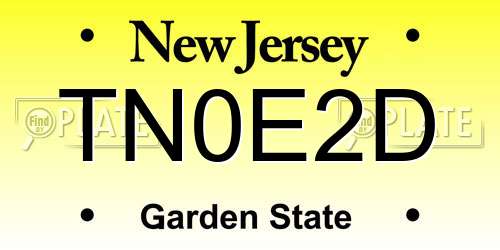TN0E2D New Jersey License Plate