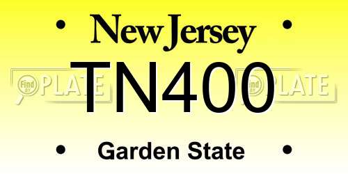 TN400 New Jersey License Plate