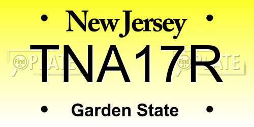 TNA17R New Jersey License Plate