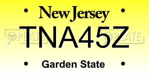 TNA45Z New Jersey License Plate