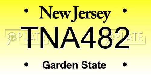 TNA482 New Jersey License Plate