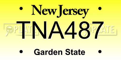 TNA487 New Jersey License Plate