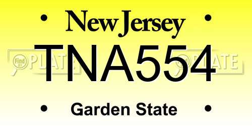 TNA554 New Jersey License Plate