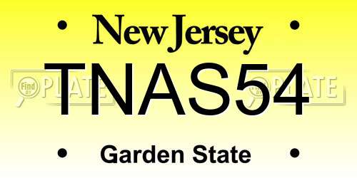 TNAS54 New Jersey License Plate