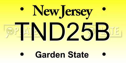 TND25B New Jersey License Plate