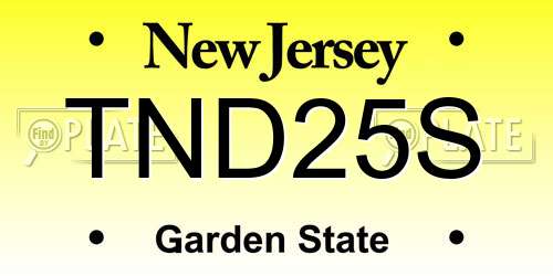 TND25S New Jersey License Plate
