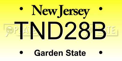TND28B New Jersey License Plate
