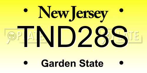 TND28S New Jersey License Plate