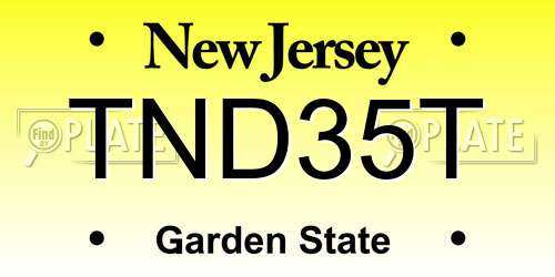 TND35T New Jersey License Plate