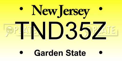 TND35Z New Jersey License Plate