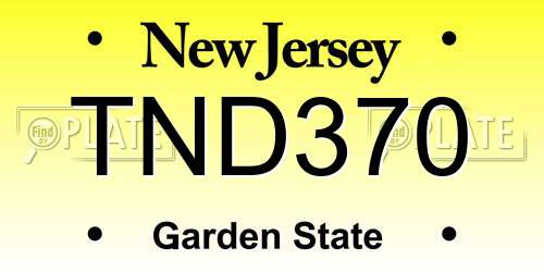 TND370 New Jersey License Plate