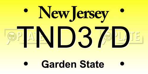 TND37D New Jersey License Plate