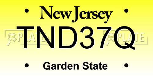 TND37Q New Jersey License Plate
