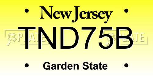 TND75B New Jersey License Plate