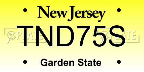 TND75S New Jersey License Plate