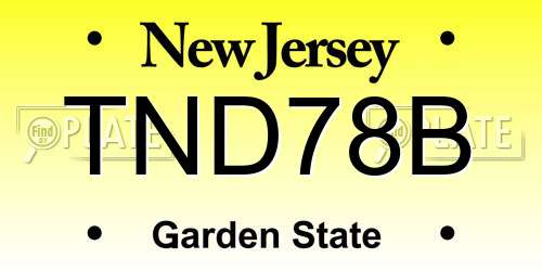 TND78B New Jersey License Plate