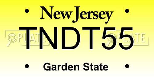 TNDT55 New Jersey License Plate