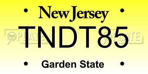 TNDT85 New Jersey License Plate