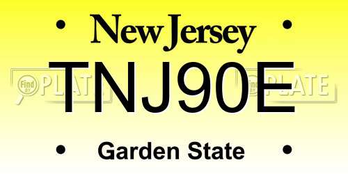 TNJ90E New Jersey License Plate