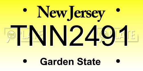 TNN2491 New Jersey License Plate