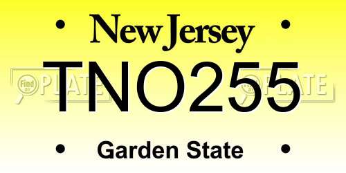 TNO255 New Jersey License Plate