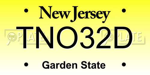 TNO32D New Jersey License Plate