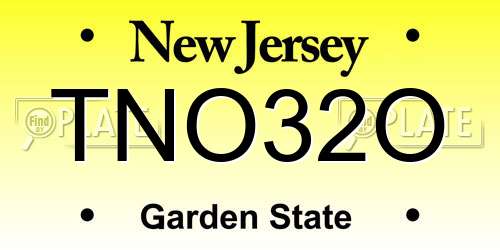TNO32O New Jersey License Plate