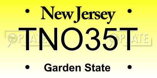 TNO35T New Jersey License Plate