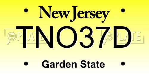TNO37D New Jersey License Plate