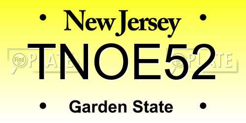 TNOE52 New Jersey License Plate