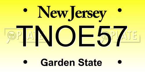 TNOE57 New Jersey License Plate