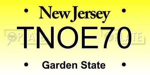 TNOE70 New Jersey License Plate